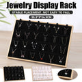 Jewellery Necklace Display Stand Organiser with 24 Slots for Earrings, Rings and Bracelets - White - view 2