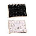 Jewellery Necklace Display Stand Organiser with 24 Slots for Earrings, Rings and Bracelets - White - view 3