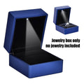 Jewellery Storage Box with LED Light and Flip-Top Lid for Rings - Blue - view 5