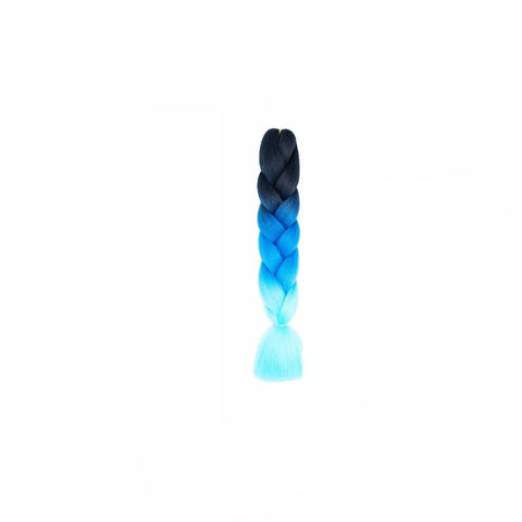 Jumbo Braiding Hair Extensions - Black, Blue and Aqua Ombre