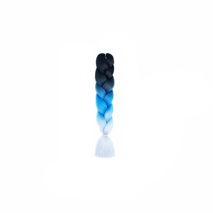 Jumbo Braiding Hair Extensions - Black, Blue and Pale Blue Ombre