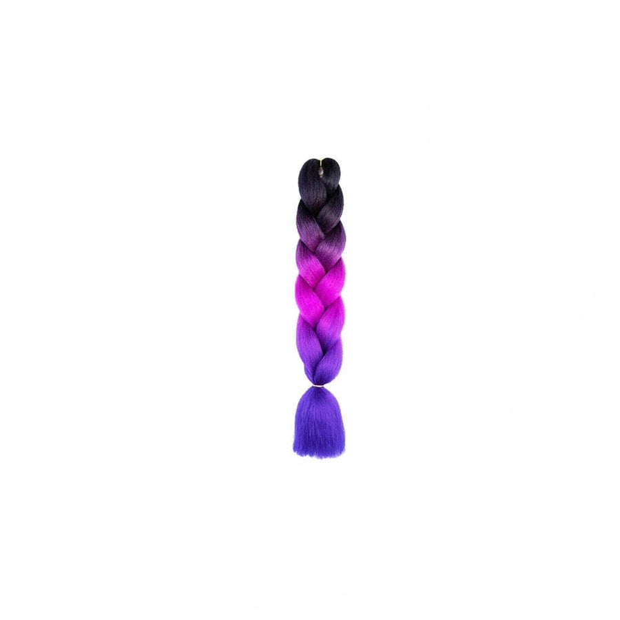 Jumbo Braiding Hair Extensions - Black, Magenta and Purple Ombre