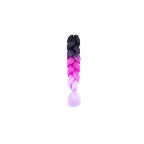 Jumbo Braiding Hair Extensions - Black, Pink and Lilac Ombre