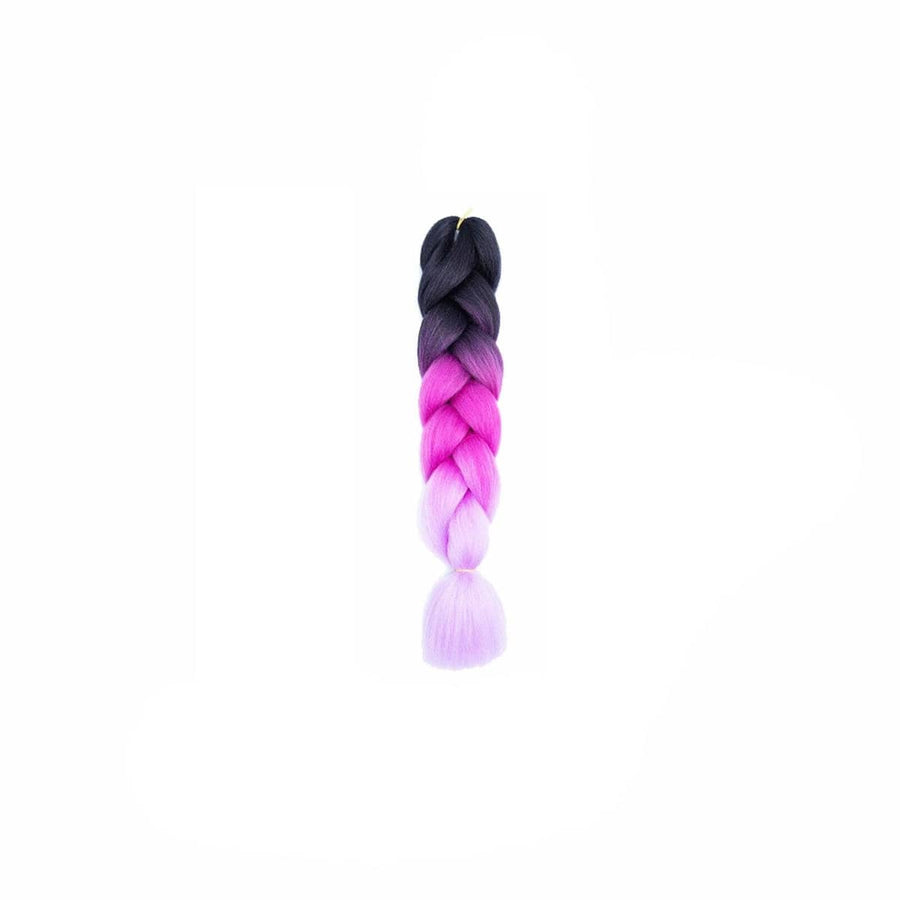 Jumbo Braiding Hair Extensions - Black, Pink and Lilac Ombre