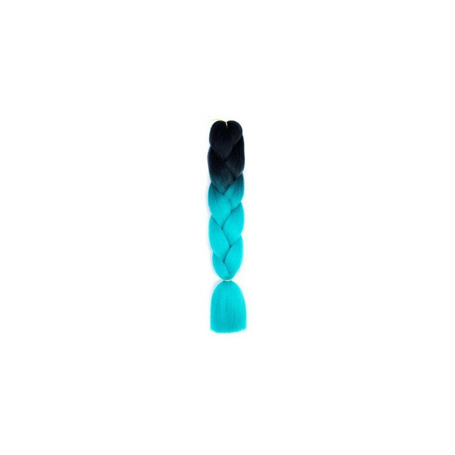 Jumbo Braiding Hair Extensions - Black and Turquoise Ombre