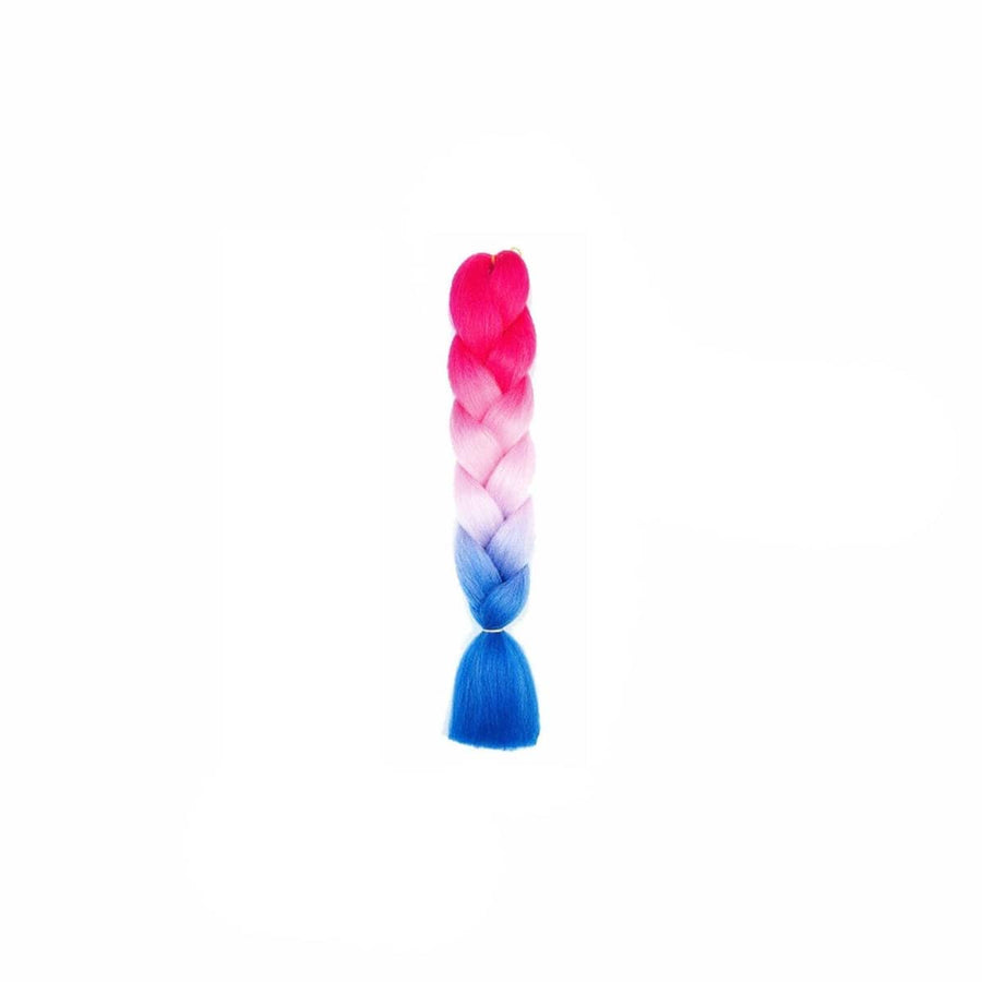 Jumbo Braiding Hair Extensions - Hot Pink, Light Pink and Blue Ombre
