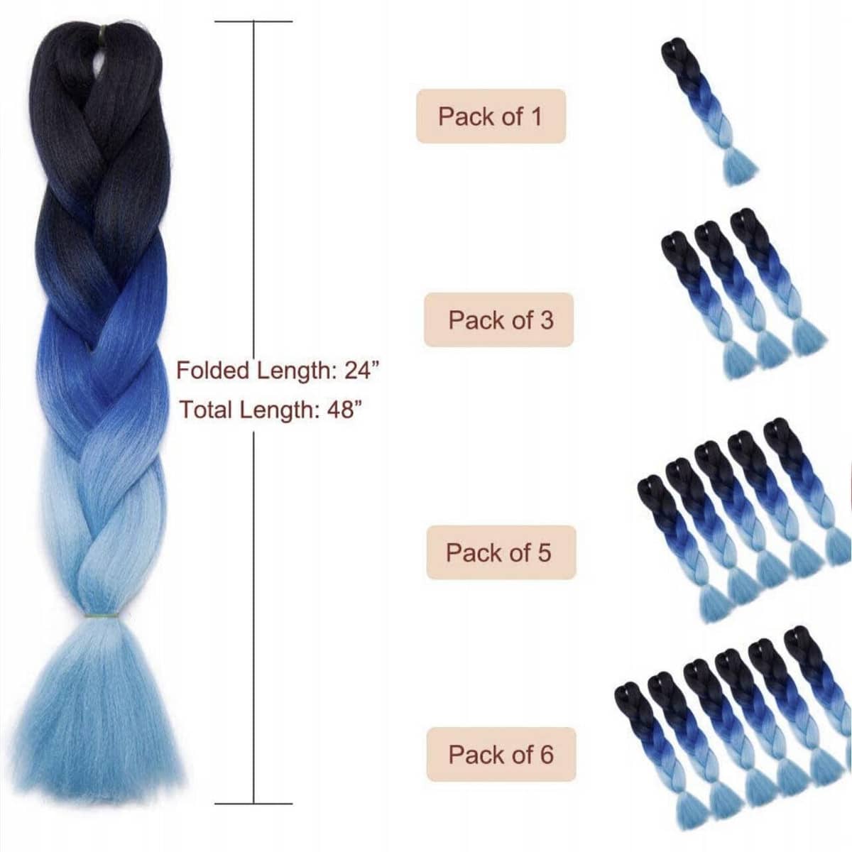 Jumbo Braiding Hair Extensions - Light Grey - view 5
