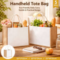 Jute Canvas Handheld Tote Bags, Pack of 5 - 29 x 25 x 15 cm - view 2
