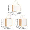 Jute Canvas Handheld Tote Bags, Pack of 5 - 29 x 25 x 15 cm - view 4