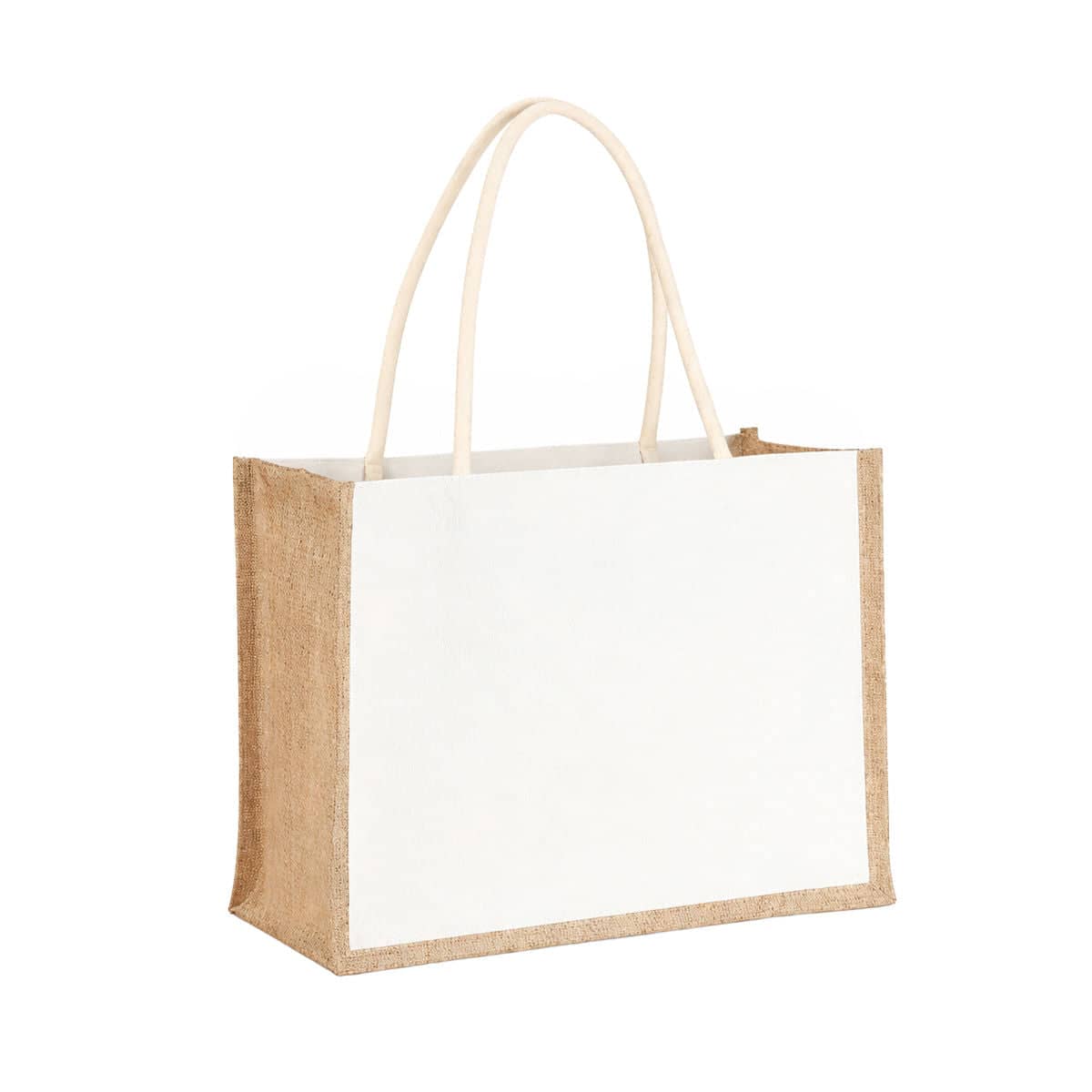 Jute Canvas Handheld Tote Bags, Pack of 5 - 32 x 13 x 22 cm