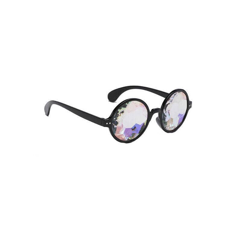 Kaleidoscope Glasses for Festivals and Raves - Black Frame