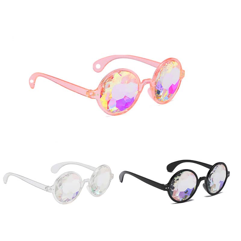 Kaleidoscope Glasses for Festivals and Raves - Pink Frame - view 3