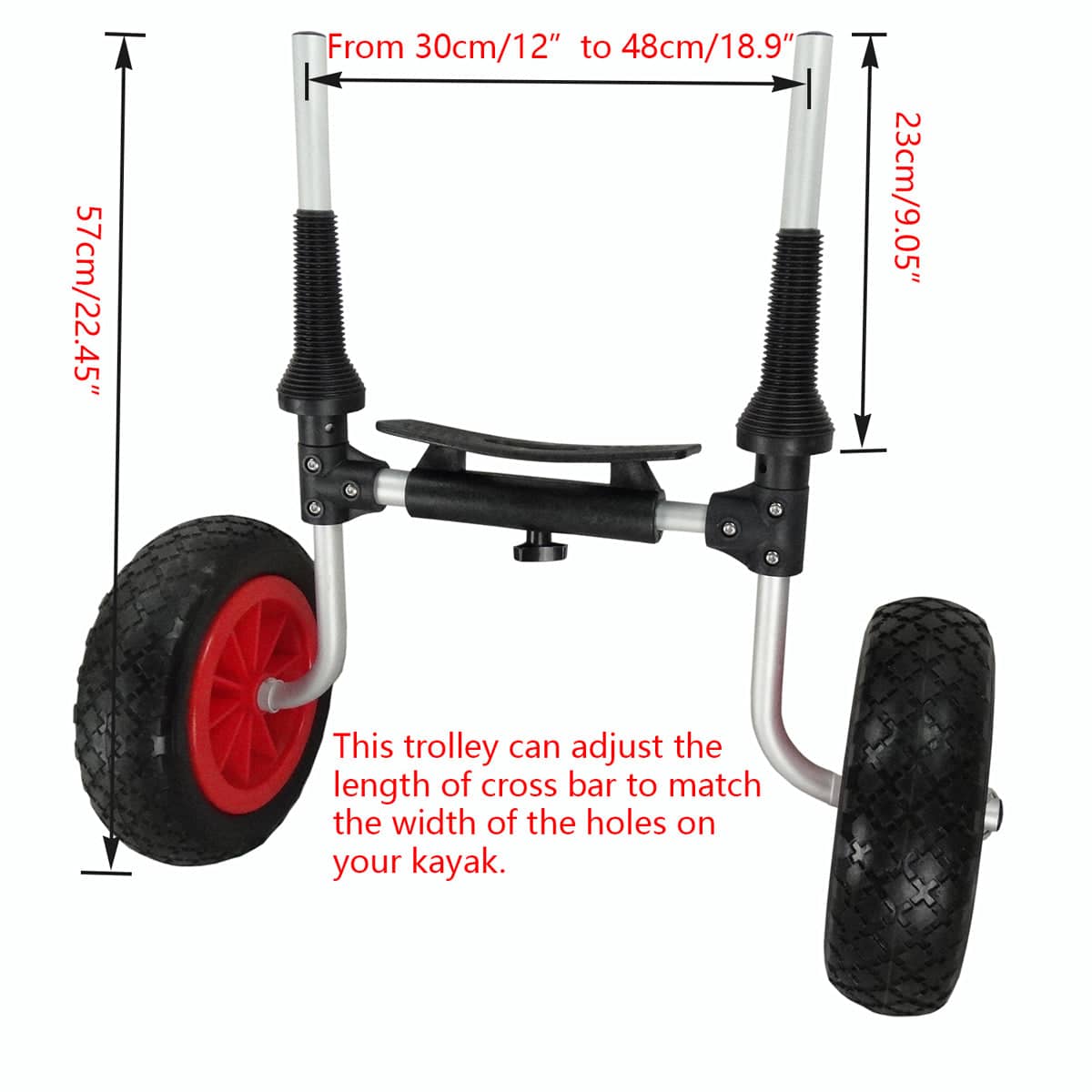 Kayak Beach Trailer with Adjustable 30-48 cm Width and Aluminium Frame - view 3
