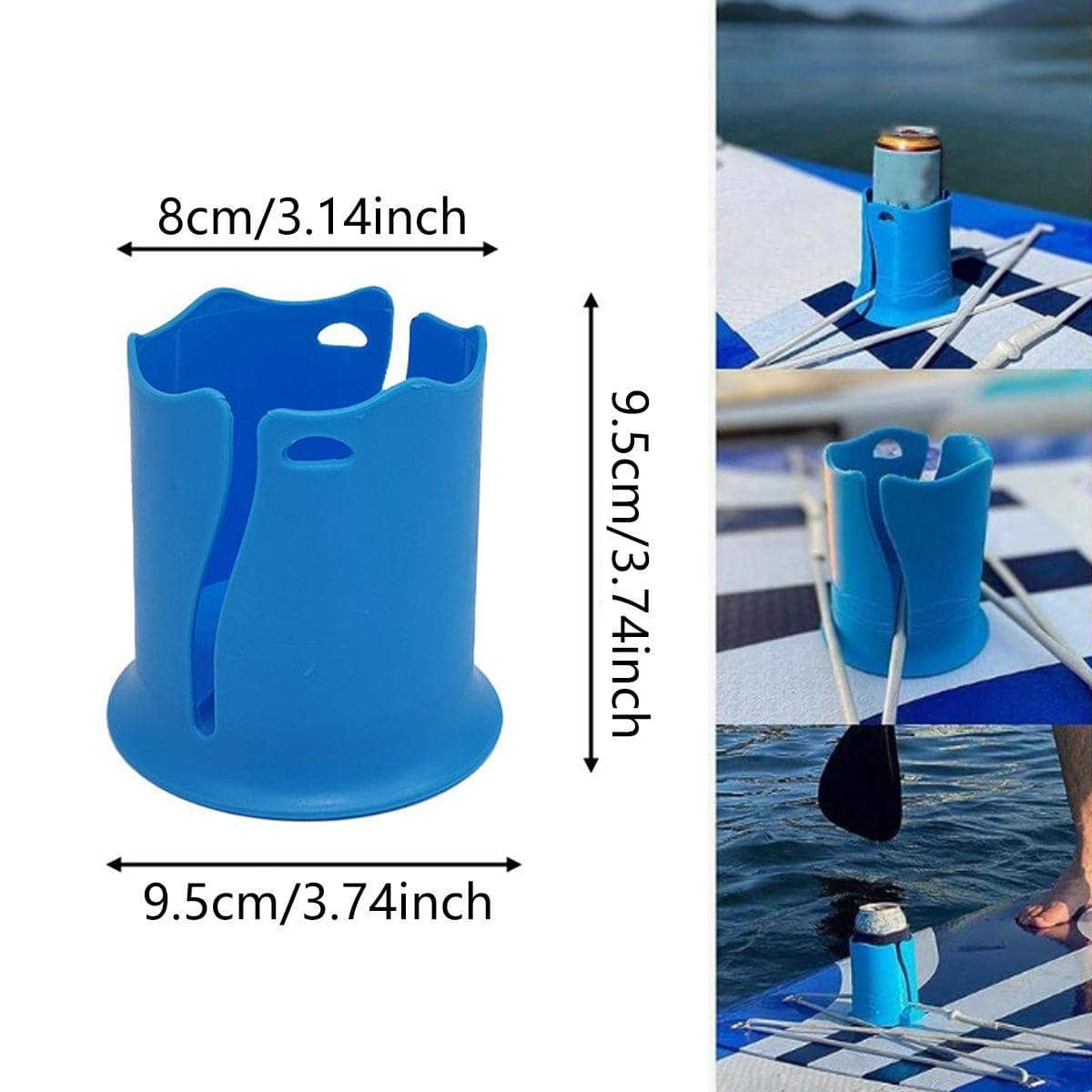 Kayak Drink Holder, Anti Tipping Surfboard Cup Holder, Pack of 2, Blue - view 3