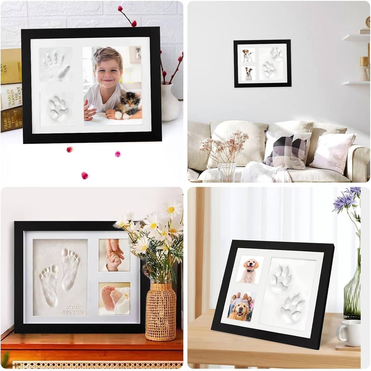 Keepsake DIY Handprint and Footprint Photo Frame Kit for Pets or Memories - Black - view 5