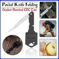 Key Shaped Folding Pocket Knife - Black Aluminium Handle, Silver Steel Blade