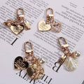 Keyring Bag Charm - Gold Heart with Conch Shell - view 4