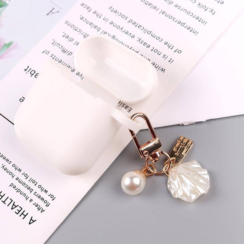 Keyring Bag Charm - Gold Heart with Pearl Heart - view 5