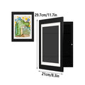 Kids Art Display Frames Set Wooden Artwork Holder - Pack of 2 A4 Frames, Black - view 3