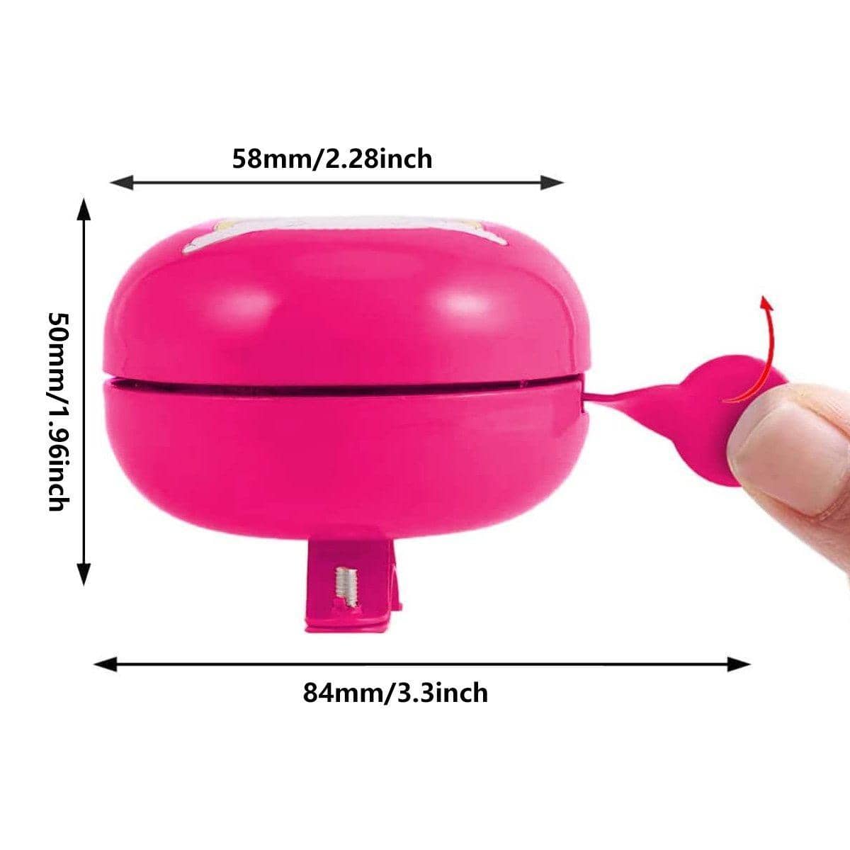 Kids Bicycle Bell, Handlebar Mount - Red, 58 mm - view 4