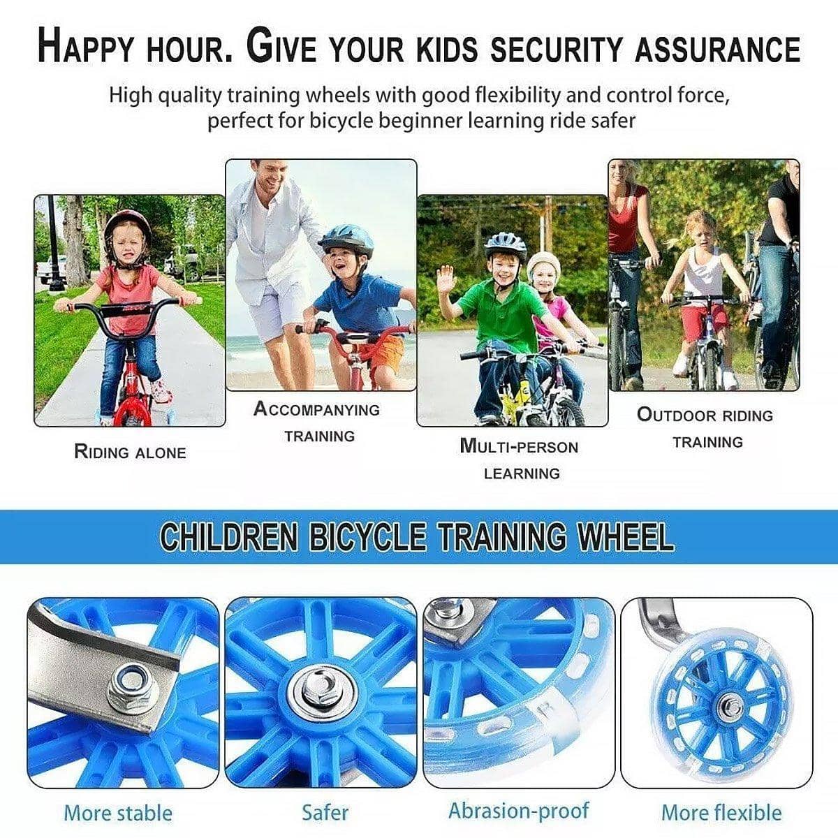 Kids Bike Training Wheels, Flashing, Fits 12 to 20 Inch (30 to 51 cm) Bikes - Purple - view 5