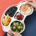 Kids Car-Shaped Divided Plate in Stainless Steel, Pack of 2 - view 4