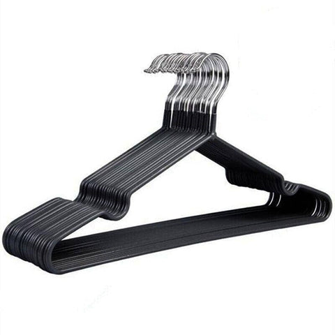Kids Clothes Hangers, Stainless Steel, 10 Pack - Black