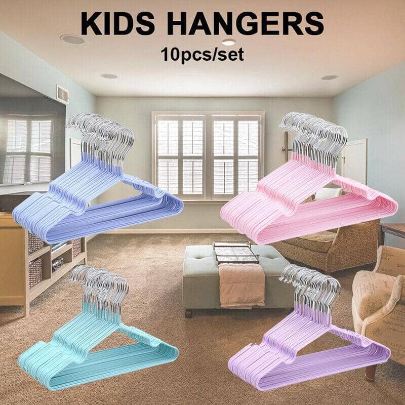 Kids Clothes Hangers, Stainless Steel, 10 Pack - Black - view 5