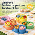 Kids Double Compartment Snack Containers - 5 Pack, Silicone, 17.2 x 4.2cm