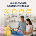 Kids Double Compartment Snack Containers - 5 Pack, Silicone, 17.2 x 4.2cm - view 4