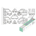 Kids Drawing Paper Roll with 12 Colour Pencils - Transportation