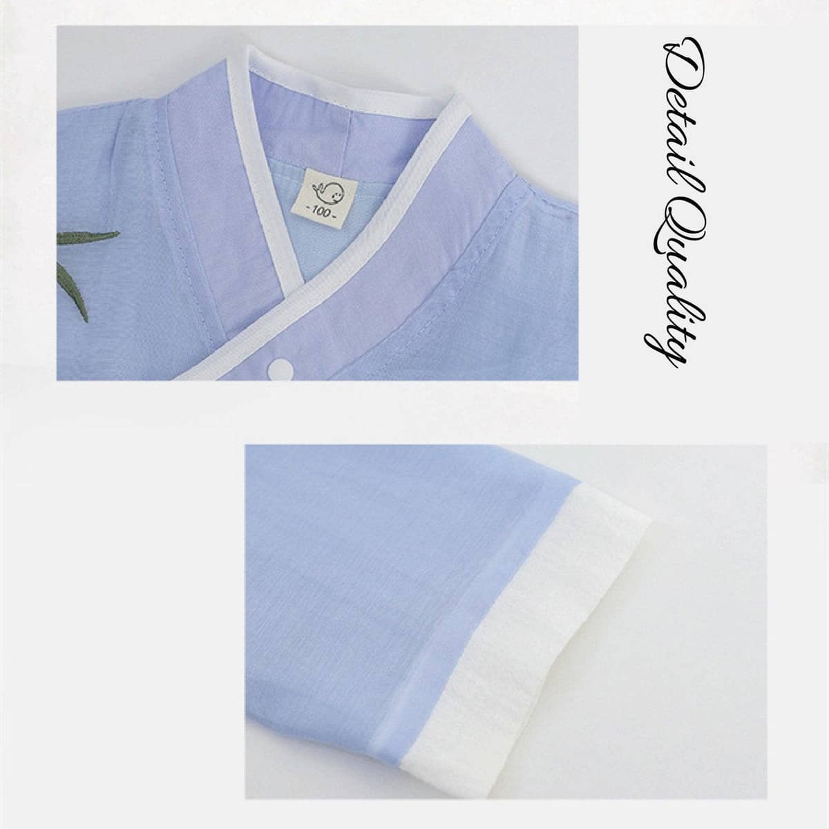 Kids Hanfu Costume Set with Top and Pants - Light Blue, Size 150 cm - view 3