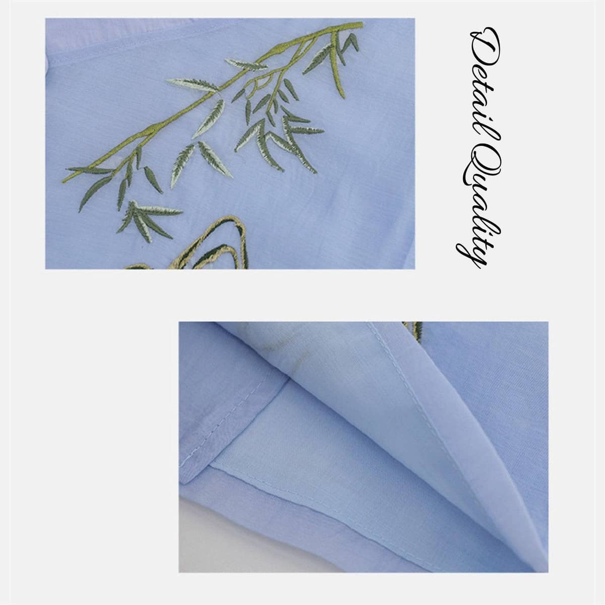 Kids Hanfu Costume Set with Top and Pants - Light Blue, Size 160 cm - view 5