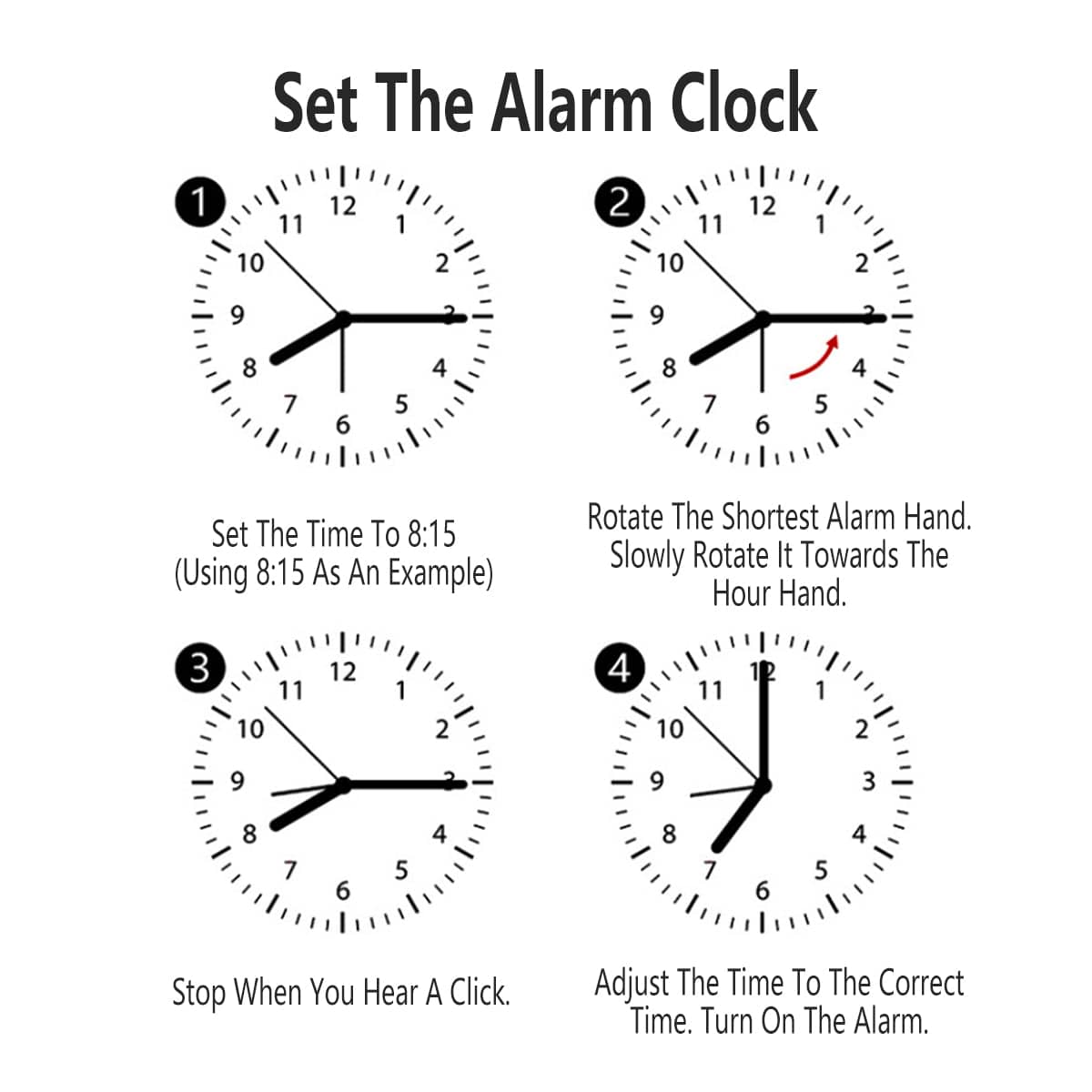 Kids Metal Alarm Clock Early Education Bedside Clock with USB Charging, Light Blue - view 4