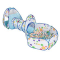 Kids Play Tent Set with Crawl Tunnel and Ball Pit, Pop-Up - Blue