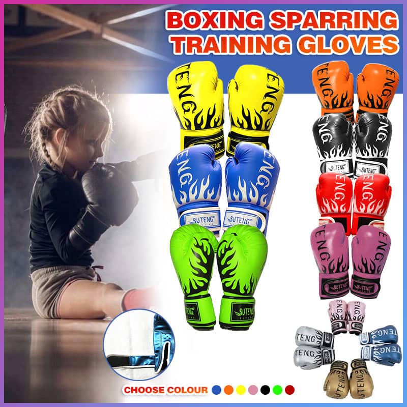 Kids PU Boxing Training Gloves for Ages 3-12 - Orange, 1 Pair (2 Gloves) - view 2