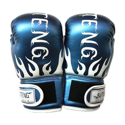 Kids PU Boxing Training Gloves for Ages 3-12 - Pearly Blue, 1 Pair (2 Gloves)