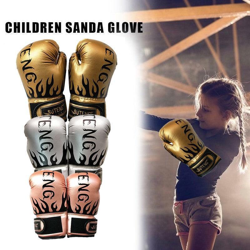 Kids PU Boxing Training Gloves for Ages 3-12 - Red, 1 Pair (2 Gloves) - view 9