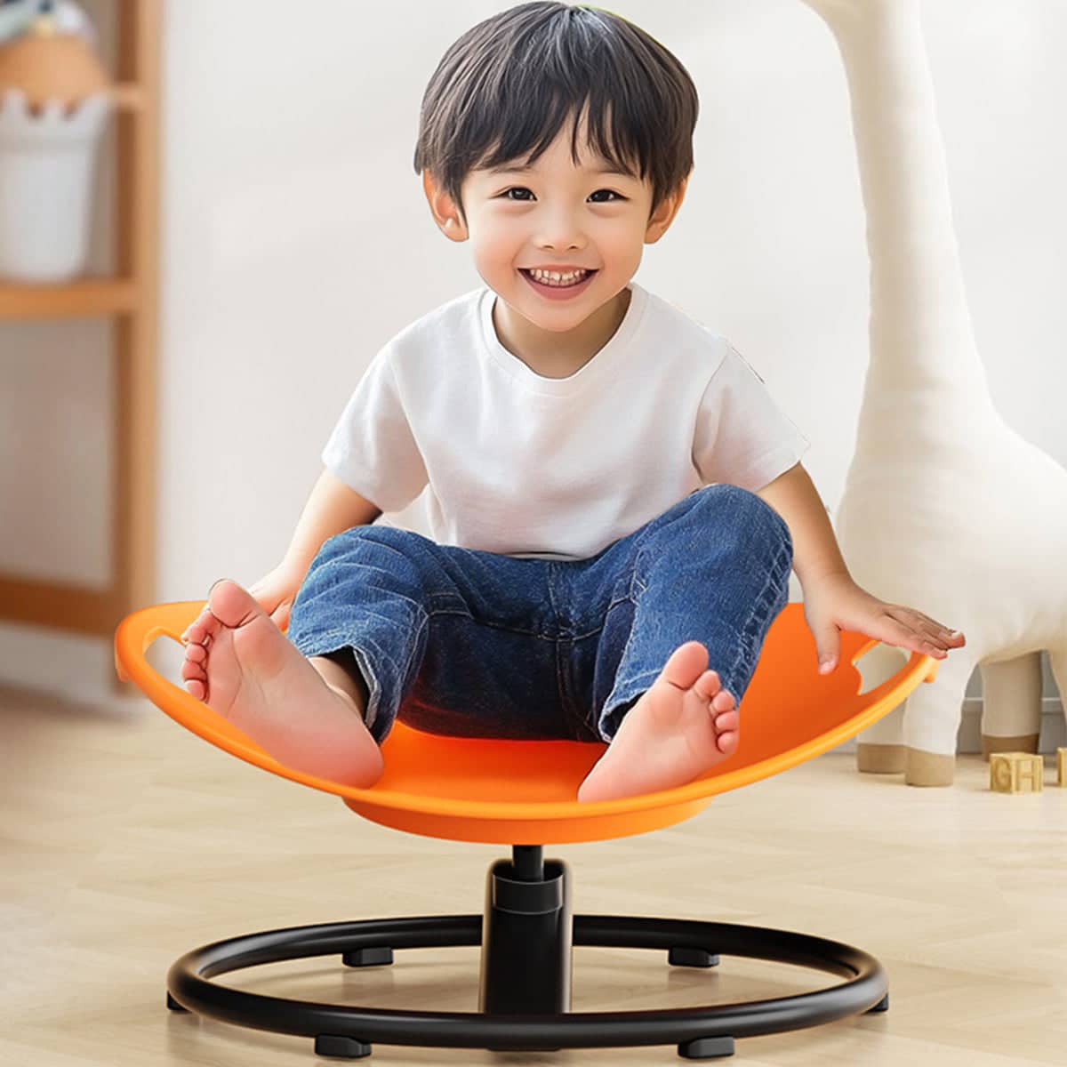 Kids Round Rotating Swivel Seat Balance Training Toy - Orange - view 4