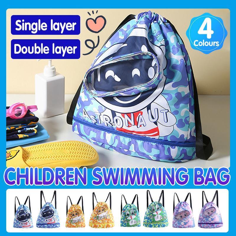 Kids Waterproof Swim Backpack - Green Frog, Large, Double Layer (37 x 34 x 13 cm) - view 2
