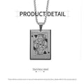 King of Hearts Poker Card Pendant Necklace, Stainless Steel for Men - view 3