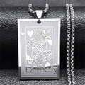 King of Hearts Poker Card Pendant Necklace, Stainless Steel for Men - view 5
