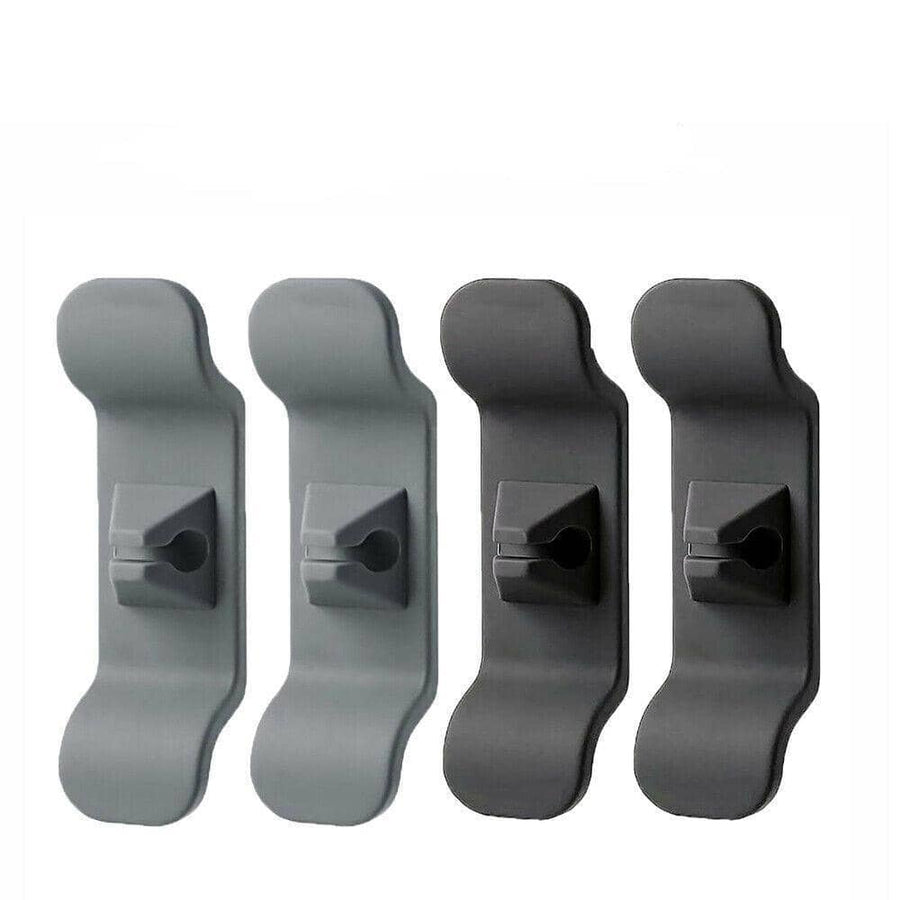 Kitchen Appliance Cord Organiser Wrap Holder, Adhesive Cable Winder - 2 Grey and 2 Black, Pack of 4