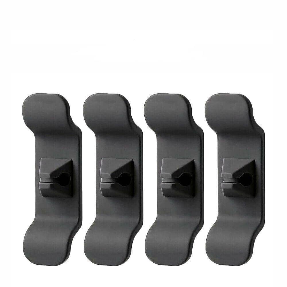 Kitchen Appliance Cord Organiser Wrap Holder, Adhesive Cable Winder - Black, Pack of 4