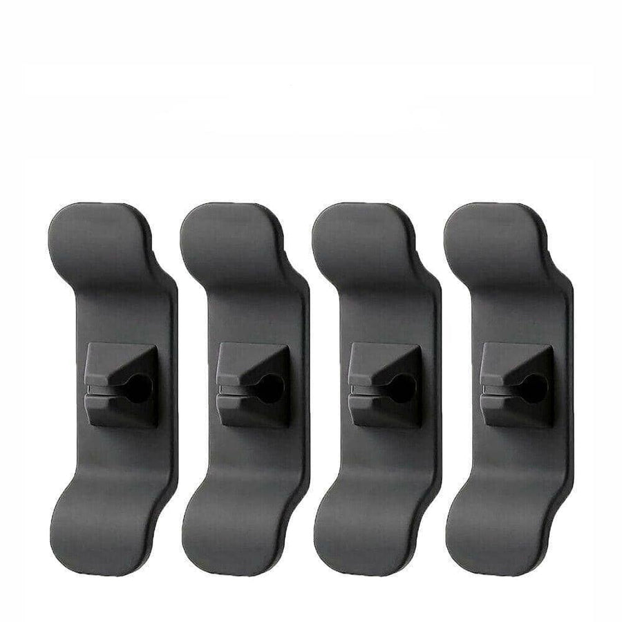 Kitchen Appliance Cord Organiser Wrap Holder, Adhesive Cable Winder - Black, Pack of 4