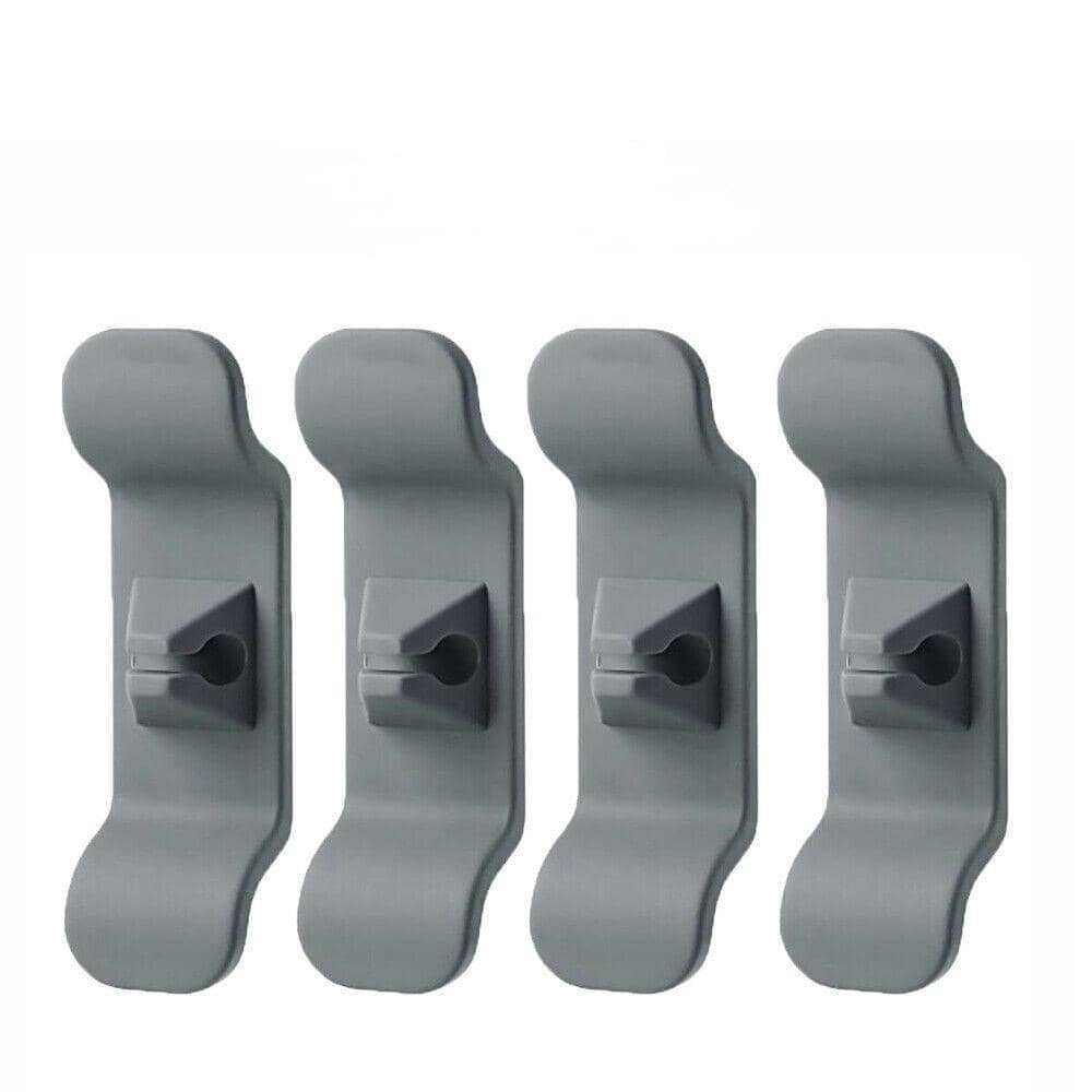 Kitchen Appliance Cord Organiser Wrap Holder, Adhesive Cable Winder - Grey, Pack of 4
