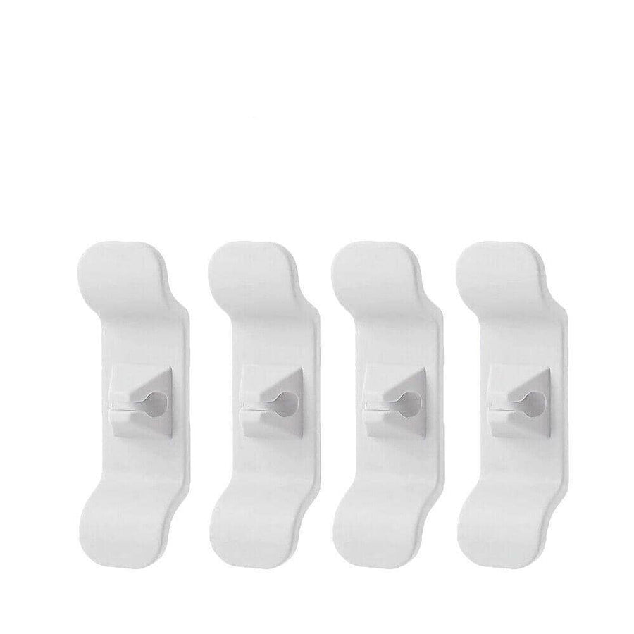 Kitchen Appliance Cord Organiser Wrap Holder, Adhesive Cable Winder - White, Pack of 4