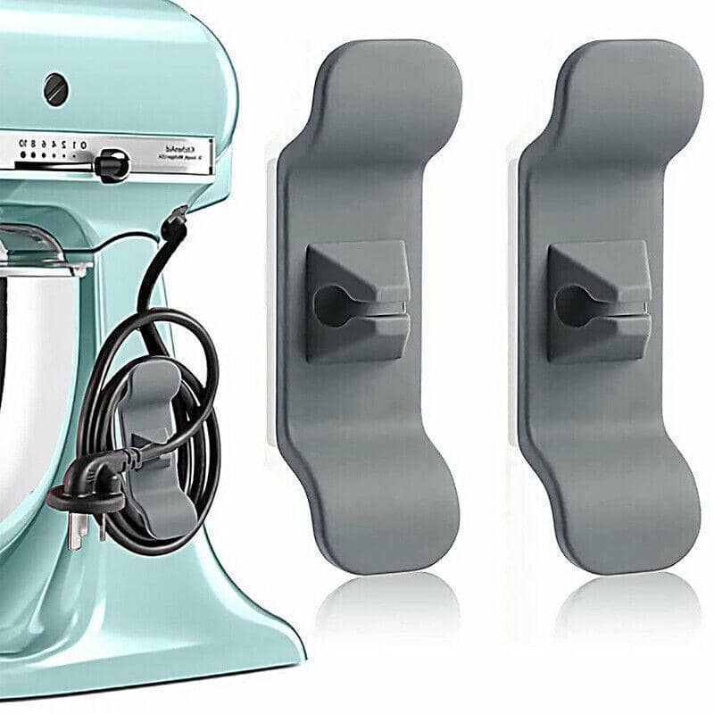 Kitchen Appliance Cord Organiser Wrap Holder, Adhesive Cable Winder - White, Pack of 4 - view 4