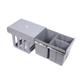 Kitchen Built-In Pull-Out Sorting Trash Can, Space Saving Under Sink - One 15 L and Two 8 L Bins