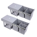 Kitchen Built-In Pull-Out Sorting Trash Can, Space Saving Under Sink - One 15 L and Two 8 L Bins - view 3
